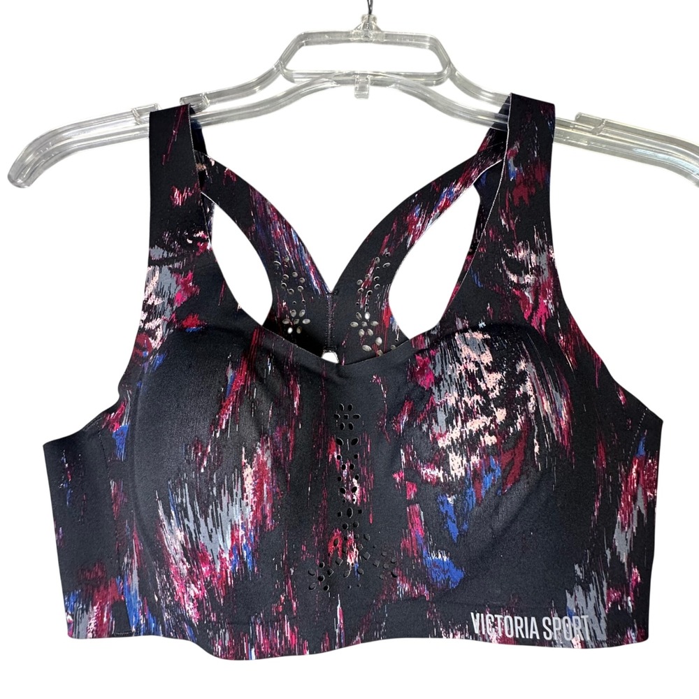 Victoria Sport Angel Max Sports Bra Abstract Print High Impact 34B Black Multi
